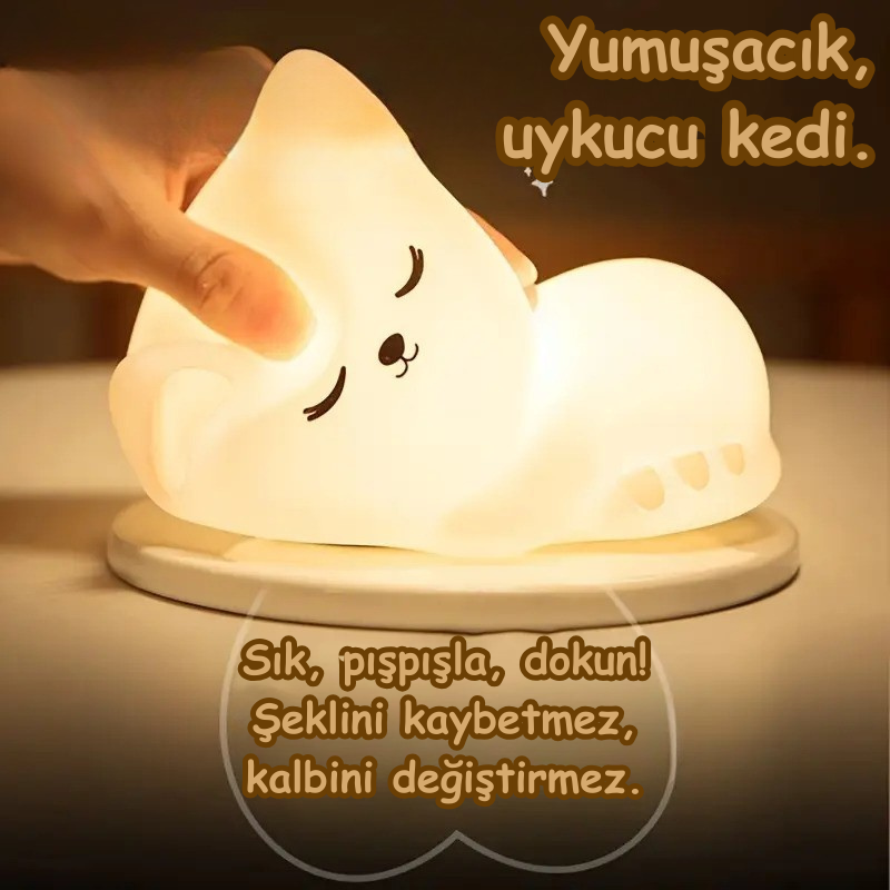 Moon Story™ | Yumuşak Silikon Kedi Gece Lambası